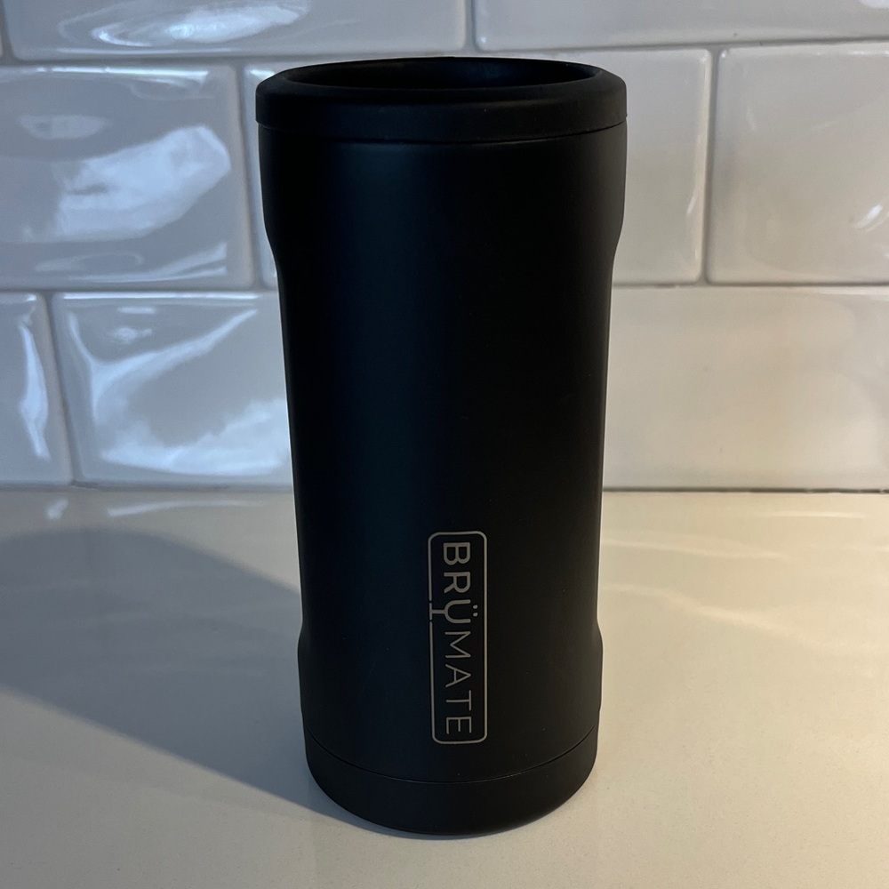 BrüMate Hopsulator Slim Can Insulated Cooler for 12oz Slim Cans, Matte Black - Picture 3 of 11